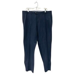 Tommy Bahama Silk Linen Pants Relaxed Fit Casual Flat Front Mens 38x30 Navy Blue